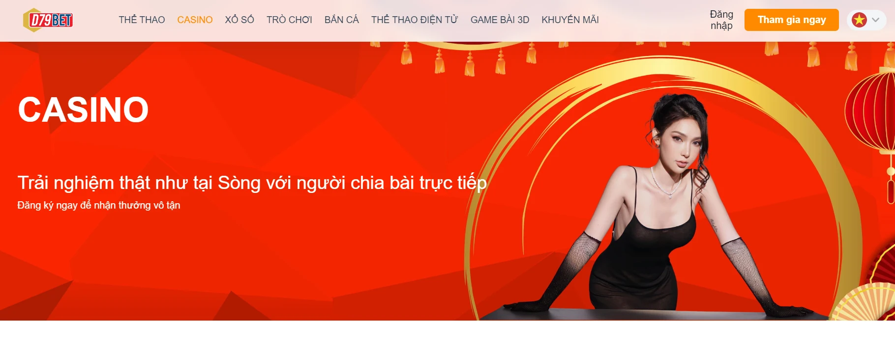 Sảnh cược live casino đẳng cấp tại nhà cái D79bet